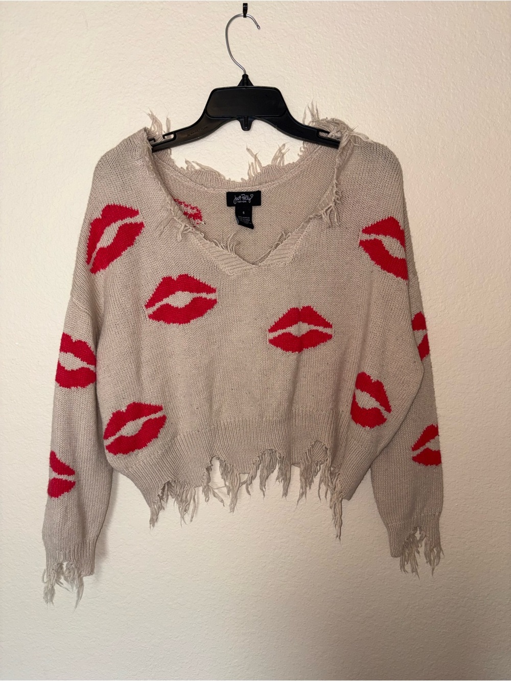 Just Polly New York Red Lip Sweater